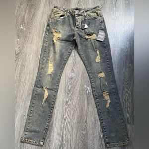 Distressed Gray Jeans